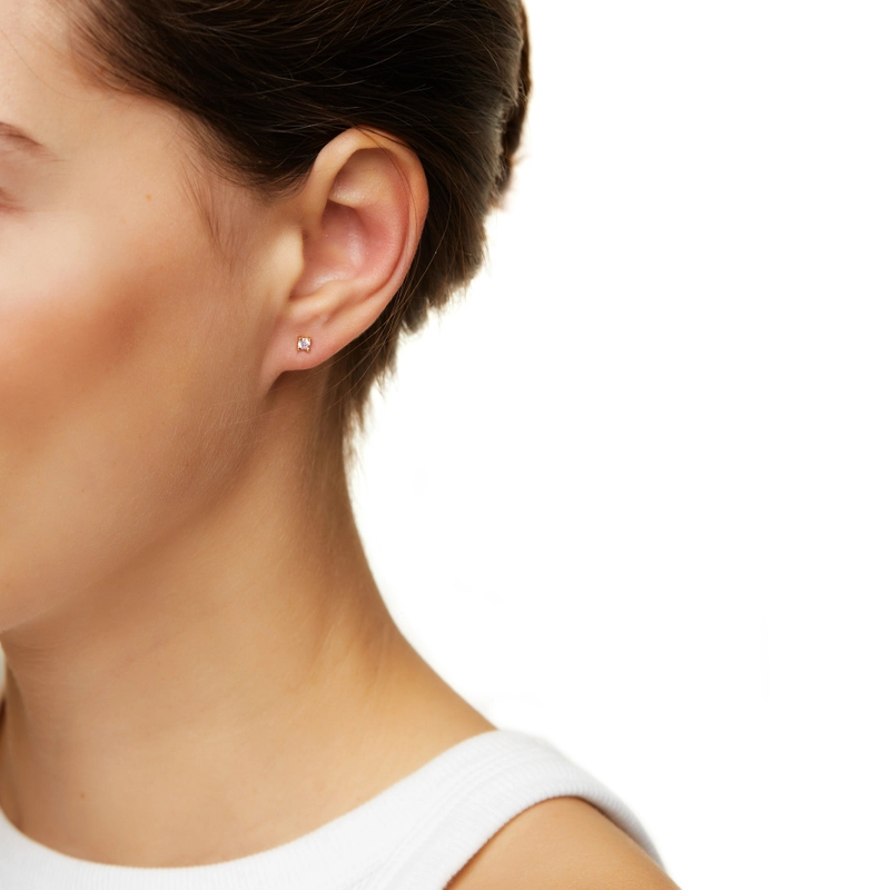 Моносерьга Розовый Кристалл