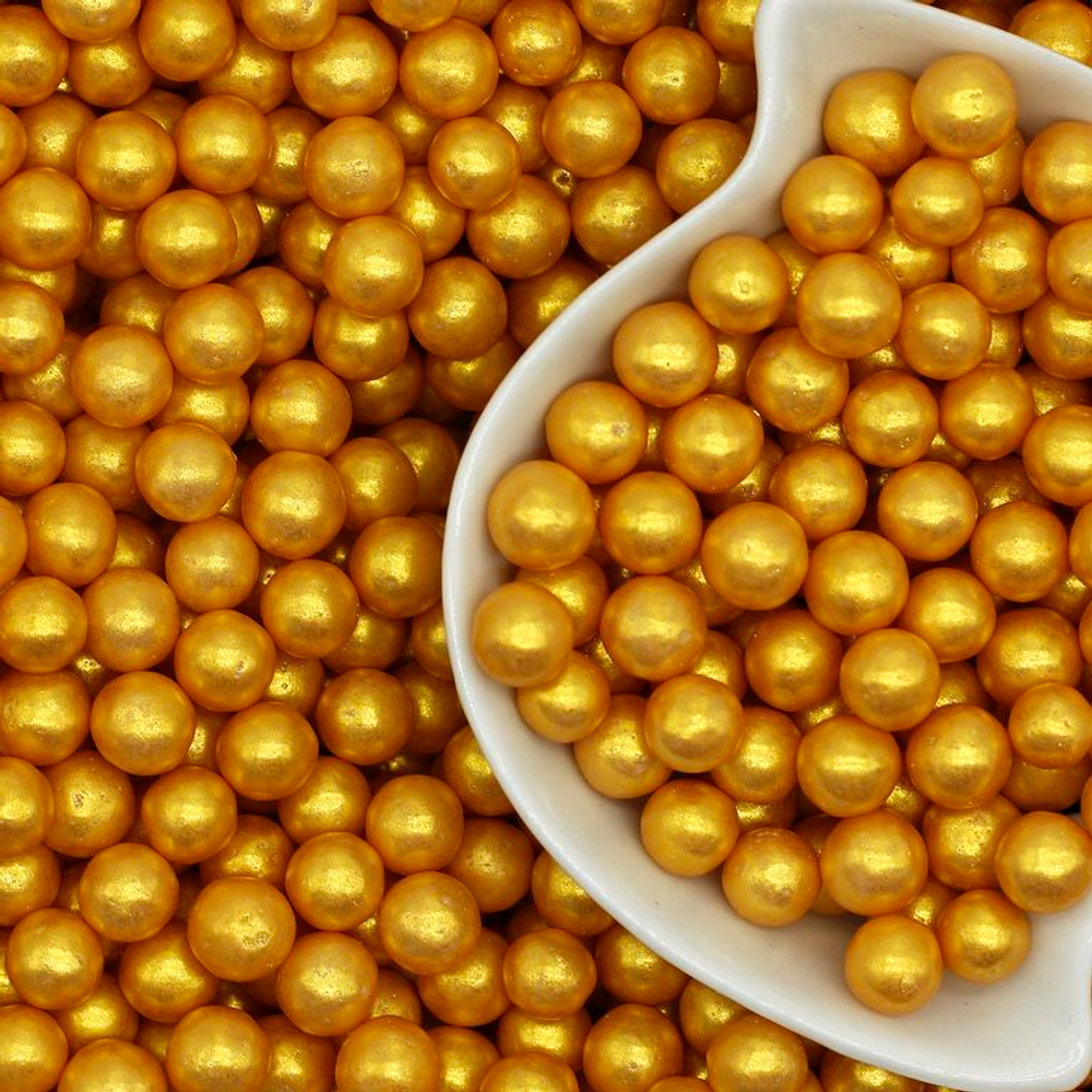 Посыпка кондитерская "Жемчуг золотой 7мм" 50г
