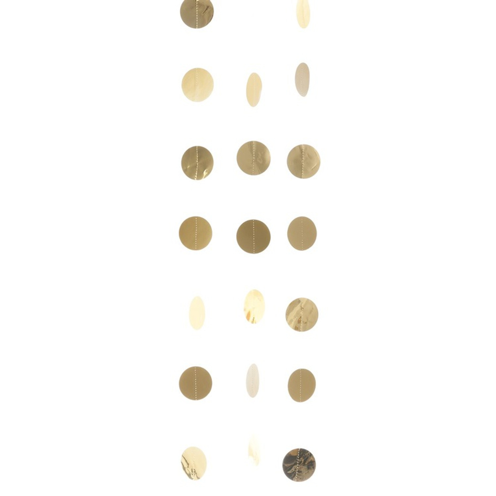 Гирлянда Круги Gold блеск 2,1м 6шт