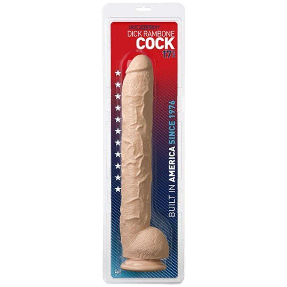 Фаллос-гигант телесного цвета Dick Rambone Cock 17" - White (Цвет: телесный)