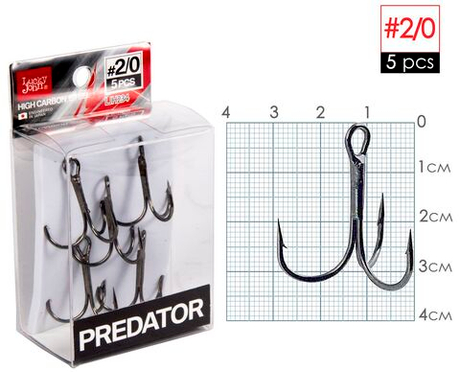 Крючки-тройники LUCKY JOHN Predator LJH234 №2/0, 5 шт