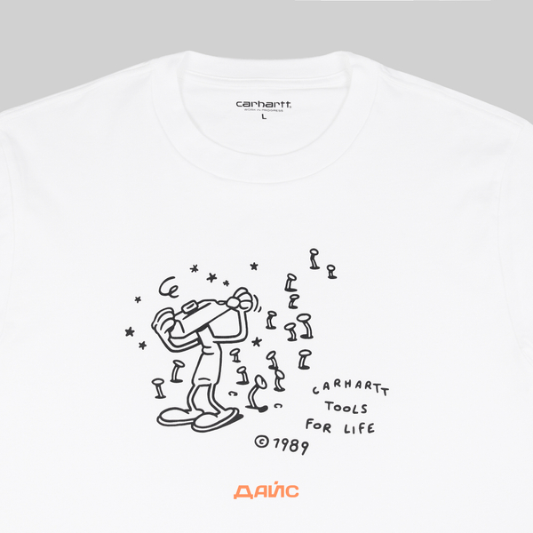 Футболка мужская Carhartt WIP Tools For Life артикул:I033262_white Футболка мужская Carhartt WIP Tools For Life артикул:I033262_white - купить в магазине Дайс