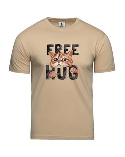 Футболка Free hug unisex прямая бежевая