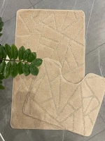 Комплект ковриков для ванной и туалета My Crystal ГЕОМЕТРИЯ Мозайка 60*100 и 50*60 бежевый