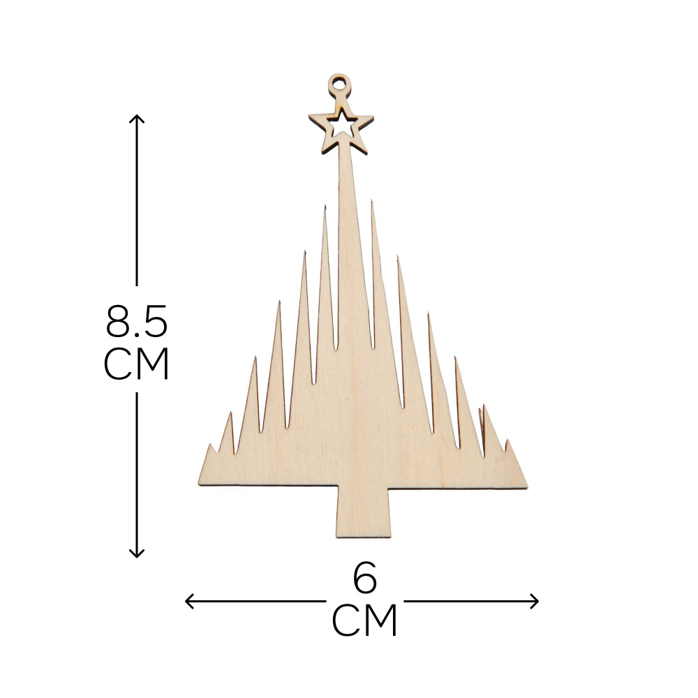 Подарочный набор игрушек на новогоднюю елку, деревянные