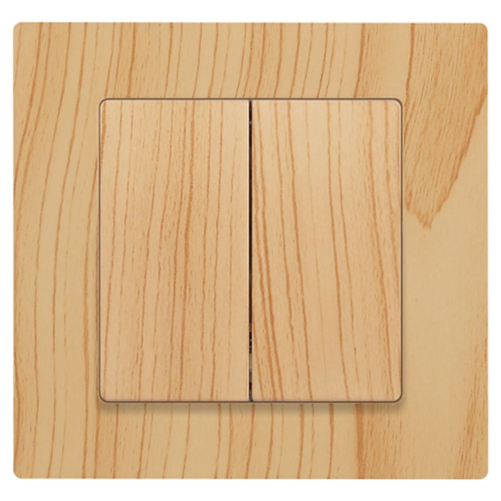 Переключатель Intro Accent 6-107-11 двойной, 10А-250В, IP20, СУ, AL/CU, сосна