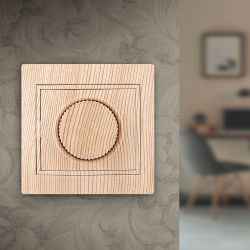 1-401-11 Intro Светорегулятор поворотный, 600Вт 230В, IP20, СУ, Plano, сосна