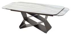 Стол ABSALON 180 ICE AGATE, керамика, стекло / Шоколадное золото каркас, ®DISAUR