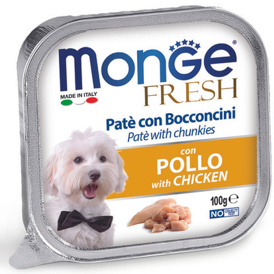 Влажный корм Monge Dog Fresh для собак, с курицей, консервы 100 г