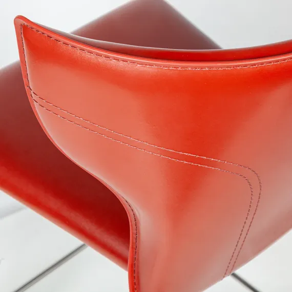 Стул полубарный Austin, кожа ретро-красный