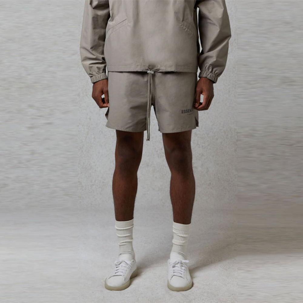 Шорты Fear of God Essentials FW20 Volley Shorts Taupe Logo, FOG-FW20-356