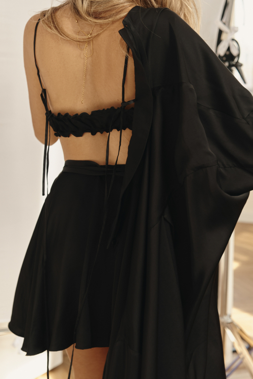 Юбка мини с завязками