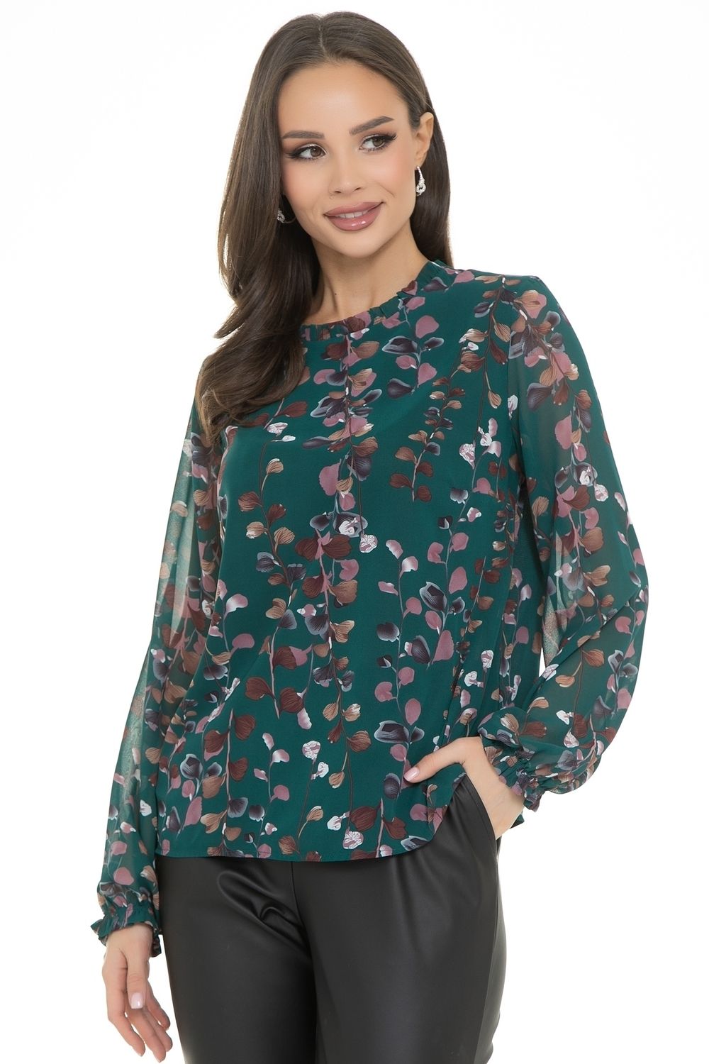 Блуза Волшебный шифон (грин) Diolche (Акция)