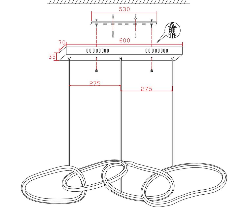 Kink Light 07609-4AL,33 Подвес Сена золото Led 36W