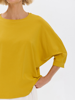 Свободная футболка летучая мышь с рукавом 3/4