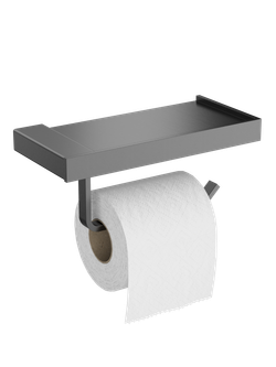 Держатель для туалетной бумаги STWORKI Дублин S41345GB настенный, вороненая сталь, с полкой