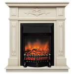 Каминокомплект Real Flame Lilian WT с очагом Fobos Lux Black RC