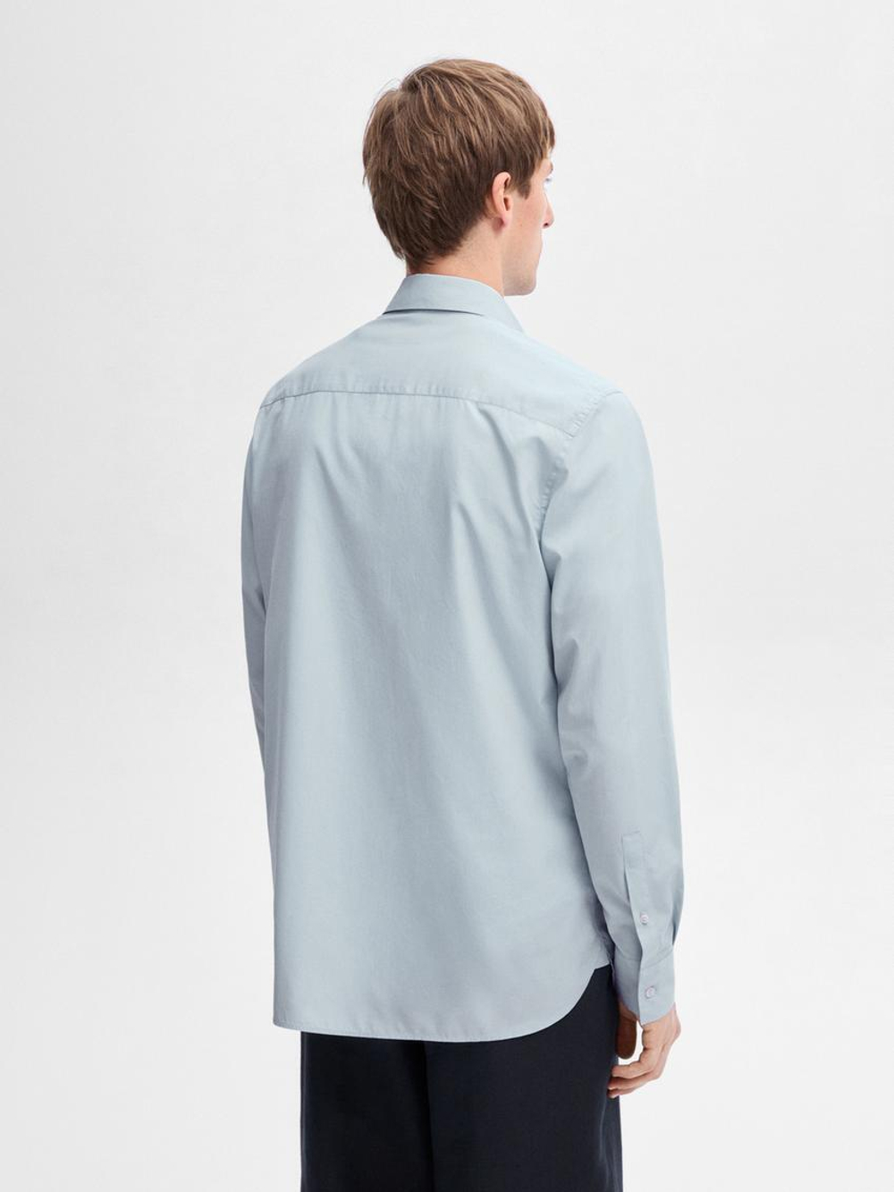 Massimo Dutti Хлопковая рубашка, небесно-голубой