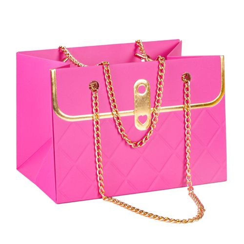 Пакет-сумка с цепочкой 15*10.5*10 ФУКСИЯ