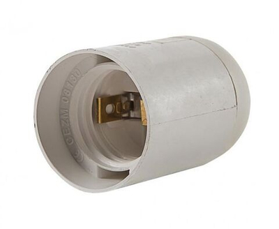 Патрон Е27 пластиковый подвесной термостойкий белый, 1 шт.