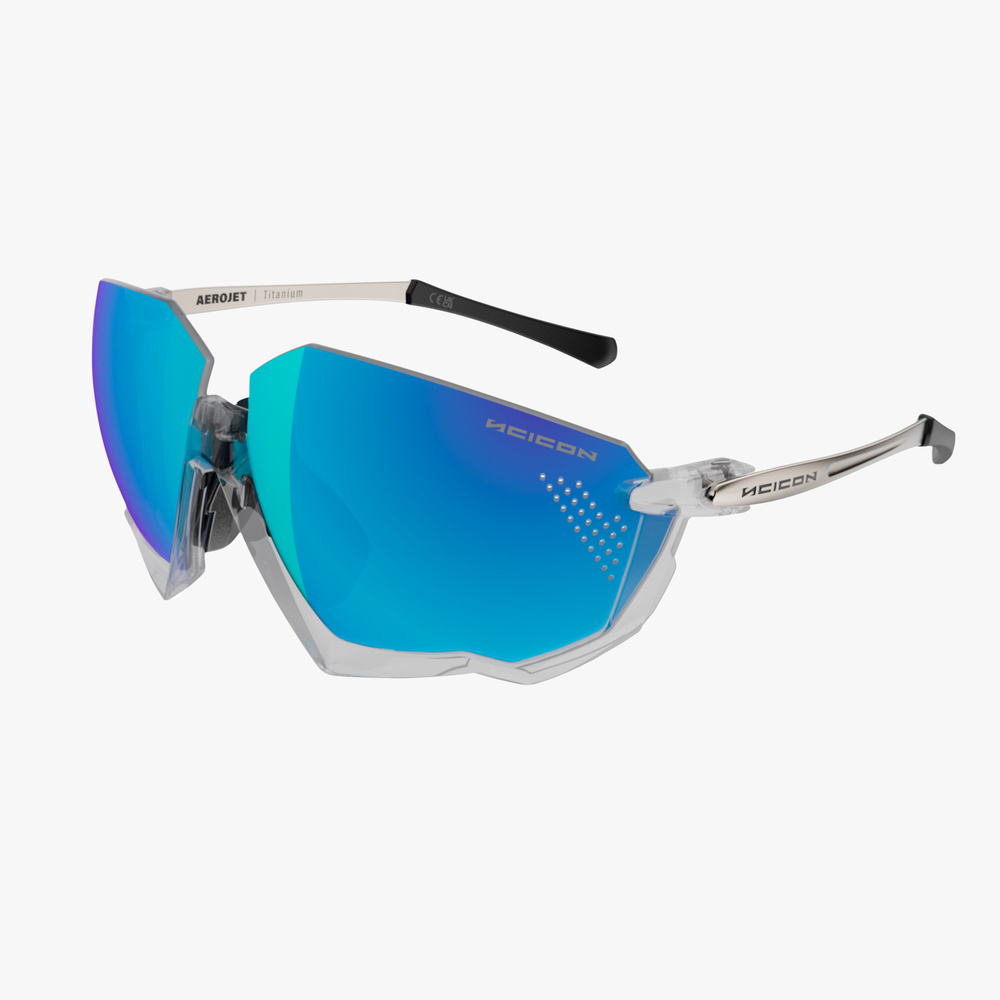 Спортивные очки c диоптриями Scicon Aerojet Titanium Sunglasses Crystal Gloss Multi Mirror Blue + Rain Clear Lenses