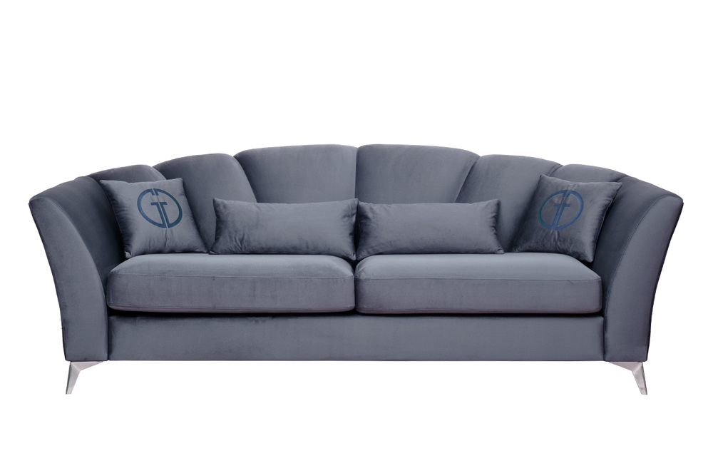 Диван трехместный 95x100x250см Garda Decor Annette велюровый бирюзовый