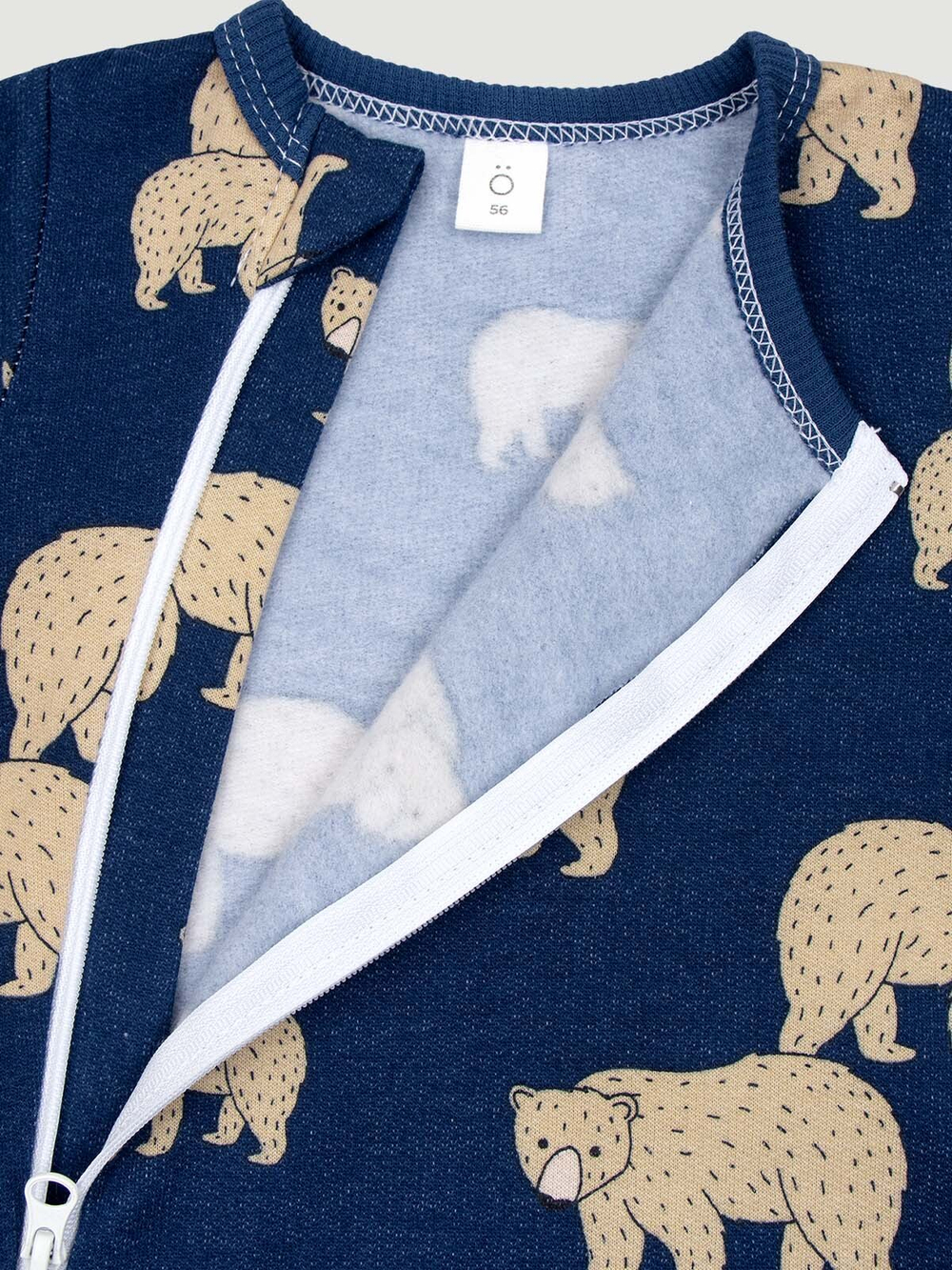 Утеплённый комбинезон с закрытой ножкой Mjölk Sleep and Play Бурые мишки