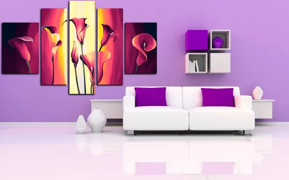 Модульная картина "Лиловые каллы"