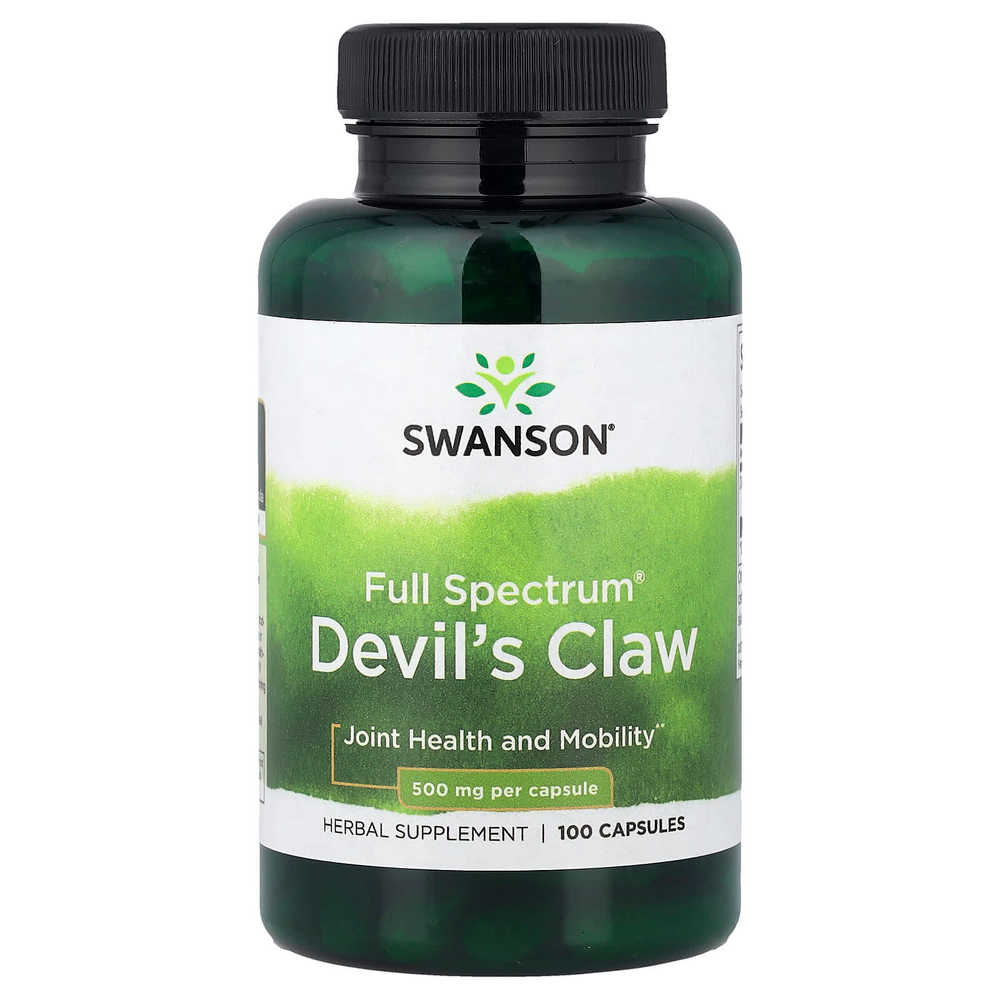 Swanson Vitamins, Full Spectrum®, адский коготь, 500 мг, 100 капсул