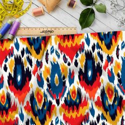 Ткань премиум таффета этнические мотивы