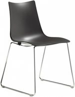 Стул пластиковый на полозьях Scab Design Zebra Technopolymer, хром, антрацит