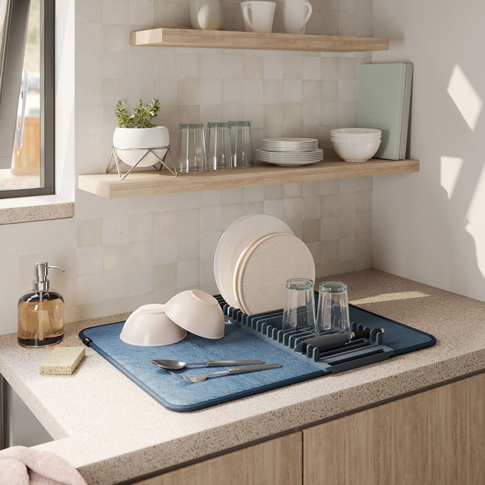 Коврик для сушки посуды Udry, 46х61 см, синий