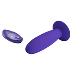 Фиолетовый анальный вибростимулятор Remote Control Vibrating Plug Youth - 11 см.