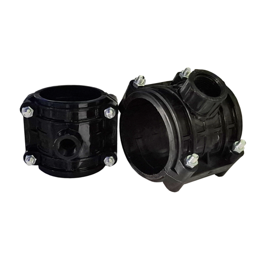 Седелка ПЭ с внут. труб. резьбой 75 - 1 1/2" 2 болта (обж.) ТПК-АКВА