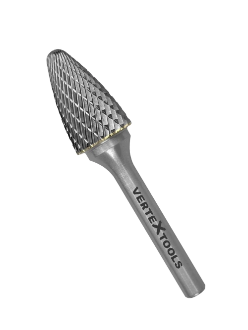 БОРФРЕЗА ПО МЕТАЛЛУ ТВЕРДОСПЛАВНАЯ, ПАРАБОЛИЧЕСКАЯ, ТИП F, 16мм VERTEXTOOLS