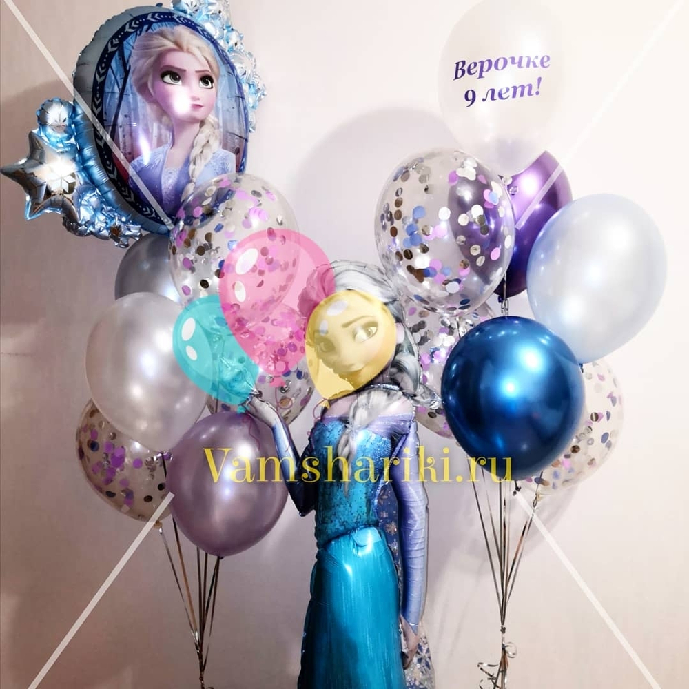 Шары "ХРОМ разноцветные" с Hi-Float 35 см
