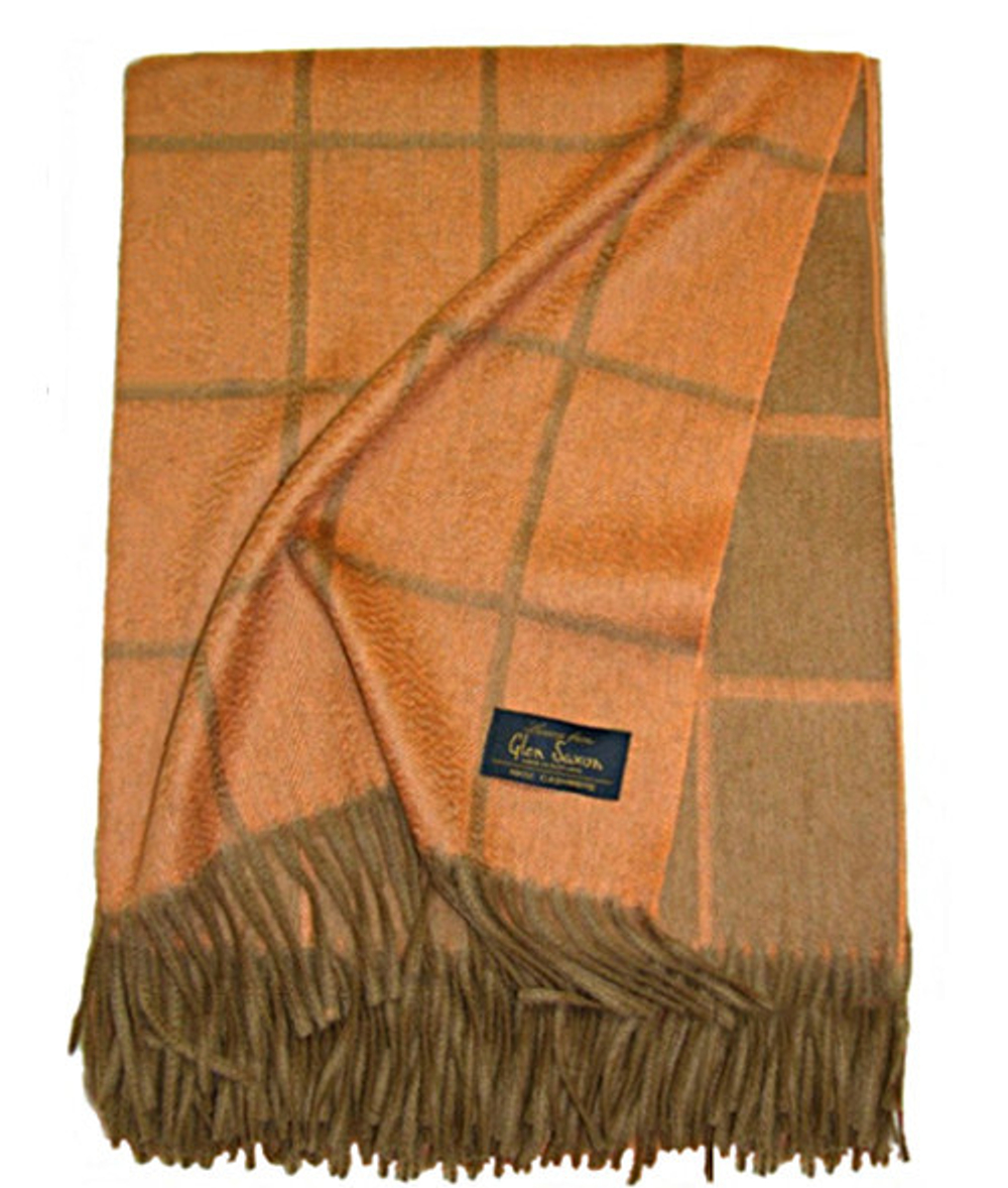 Плед 130х180 Glen Saxon Garda Camel-Mandarin