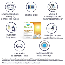 Naturell Витамин D3 + K2 MK-7 - 60 сосательных таблеток