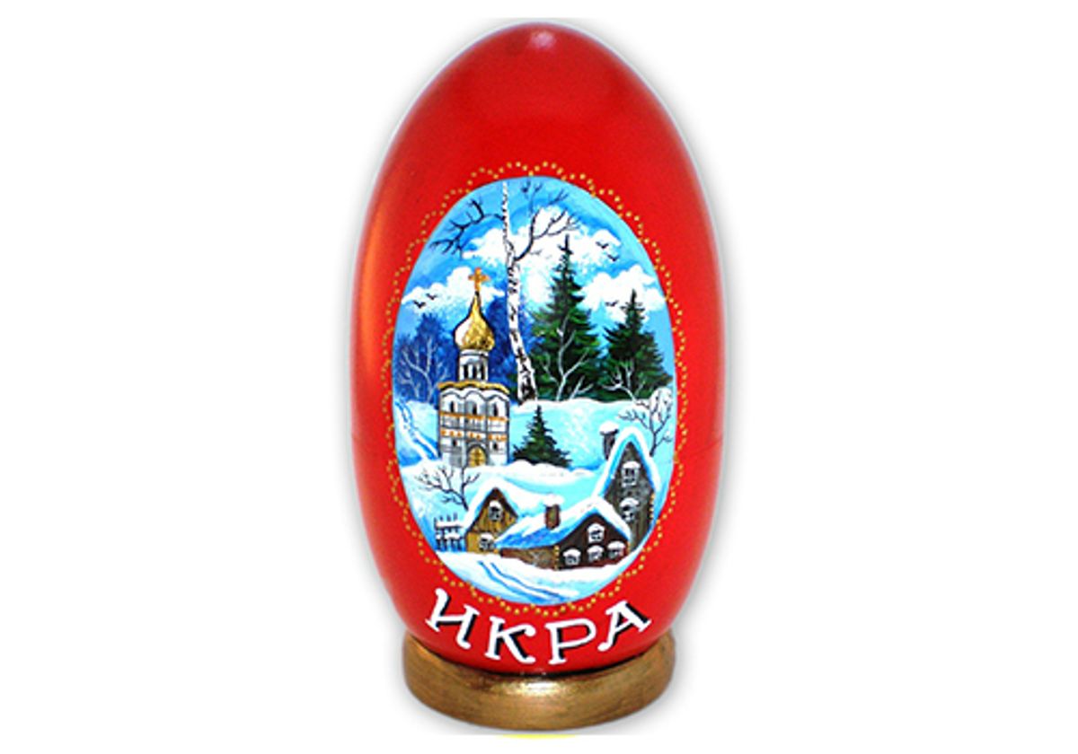 Икра красная в матрёшке ЗИМНЯЯ ДЕРЕВНЯ