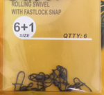 Вертлюг с карабином Caiman  Rolling Swivel With Fastlock Snap