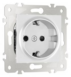 Розетка с заземлением и со шторкой, без рамки Arte Milano am-203 203.40-1.silver