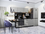 Прямая модульная кухня Фрейм-01 Grey Silk - Graphite 1782*2300*600