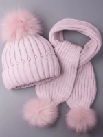 Шапка для девочки зимняя вязаная и шарф
