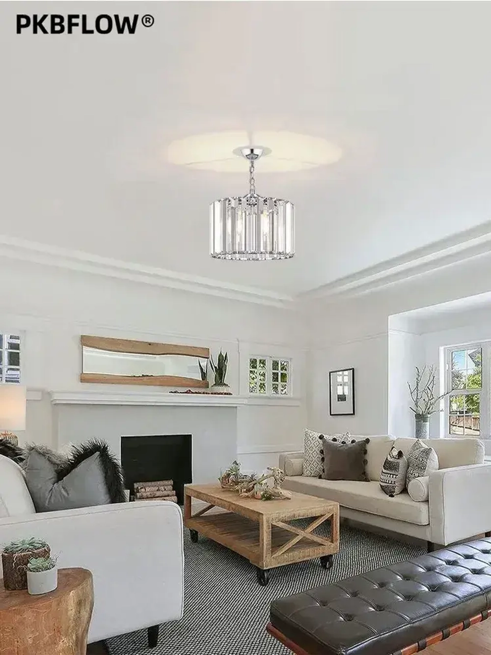 PKBFLOW Подвесной светильник, хрустальная люстра, люстры, цвет хрома, E27