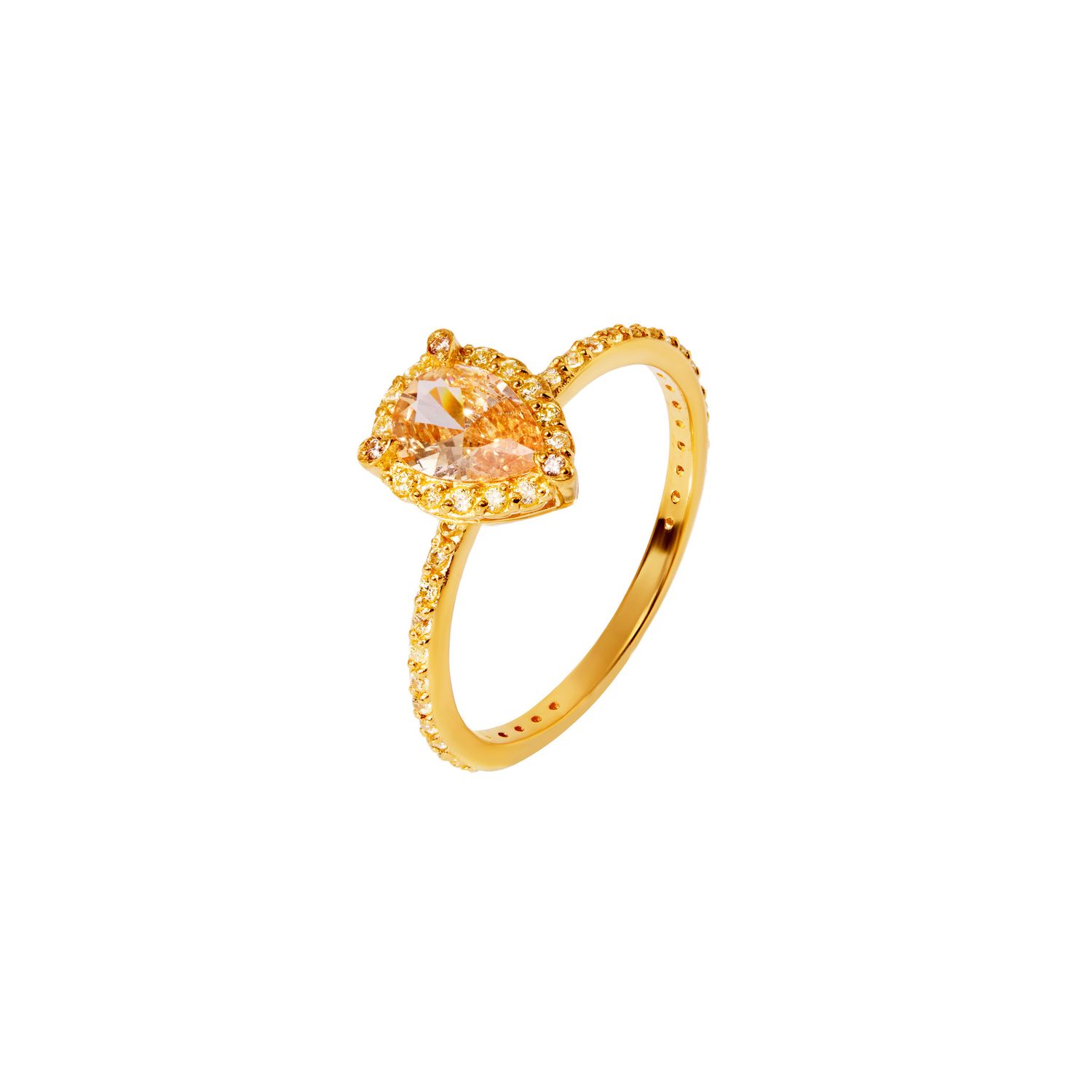 Кольцо The Gold Pear Ring - Citrine