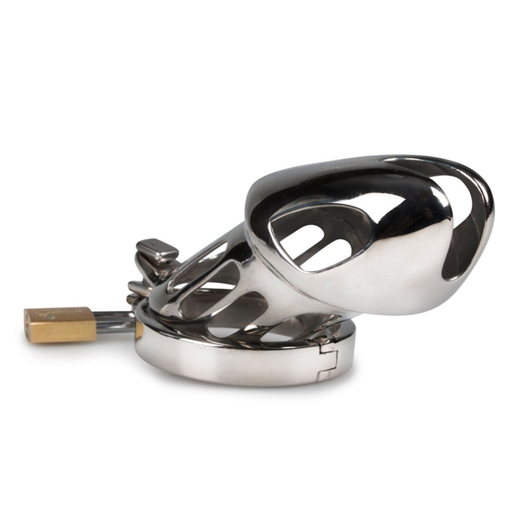 Мужской пояс верности Sinner Metal Chastity Cages With Lock (Цвет: серебристый)