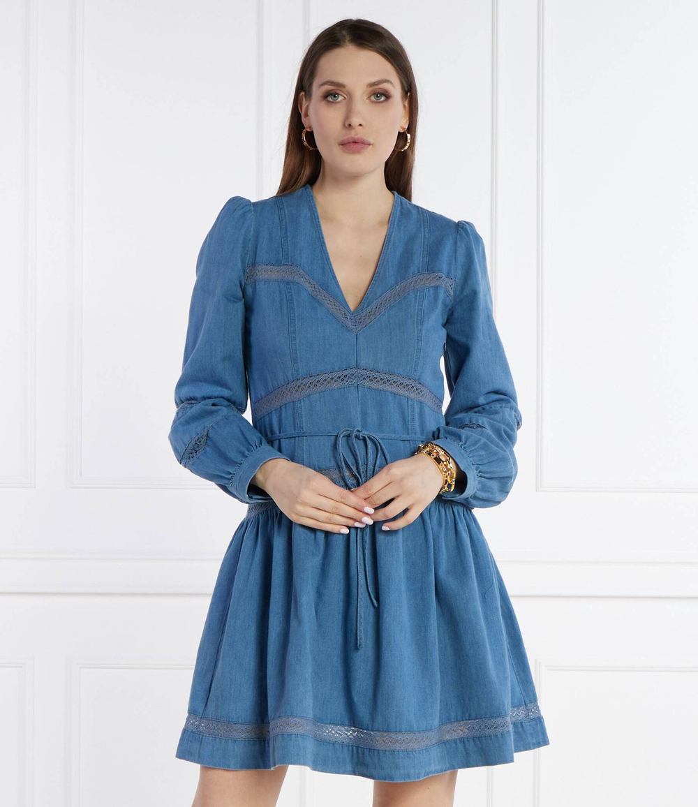Джинсовое платье с ремешком TWINSET - голубой(241TP2690)