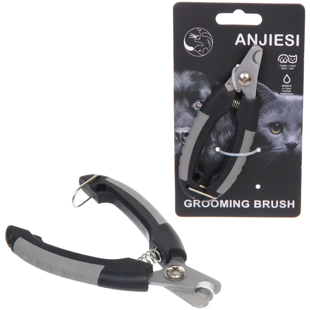 Когтерез для животных «ПРЕМИУМ - МОЙ БРО», прорезиненная ручка, с фиксатором, цвет серый/черный, 4.5*12.5см