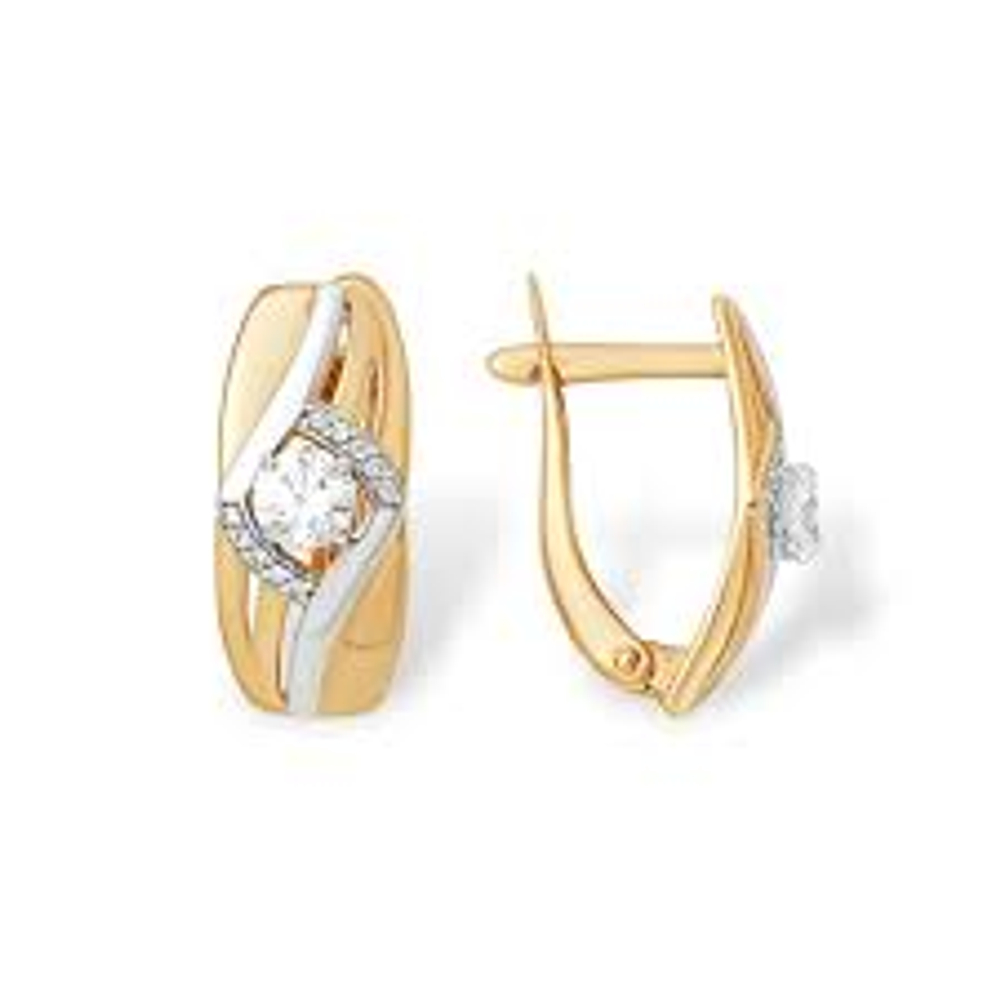 Серьги из золота с фианитами