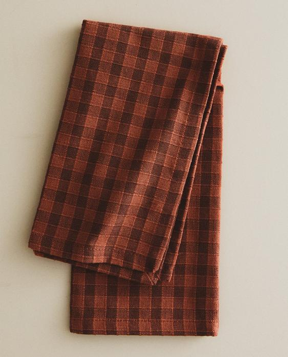 ZARA HOME НАБОР САЛФЕТОК В КЛЕТКУ (2 ШТ.), ЧЕРЕПИЧНЫЙ